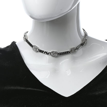 Chanel Ruthenium Crystal Chain CC Choker Silver 2 of 5