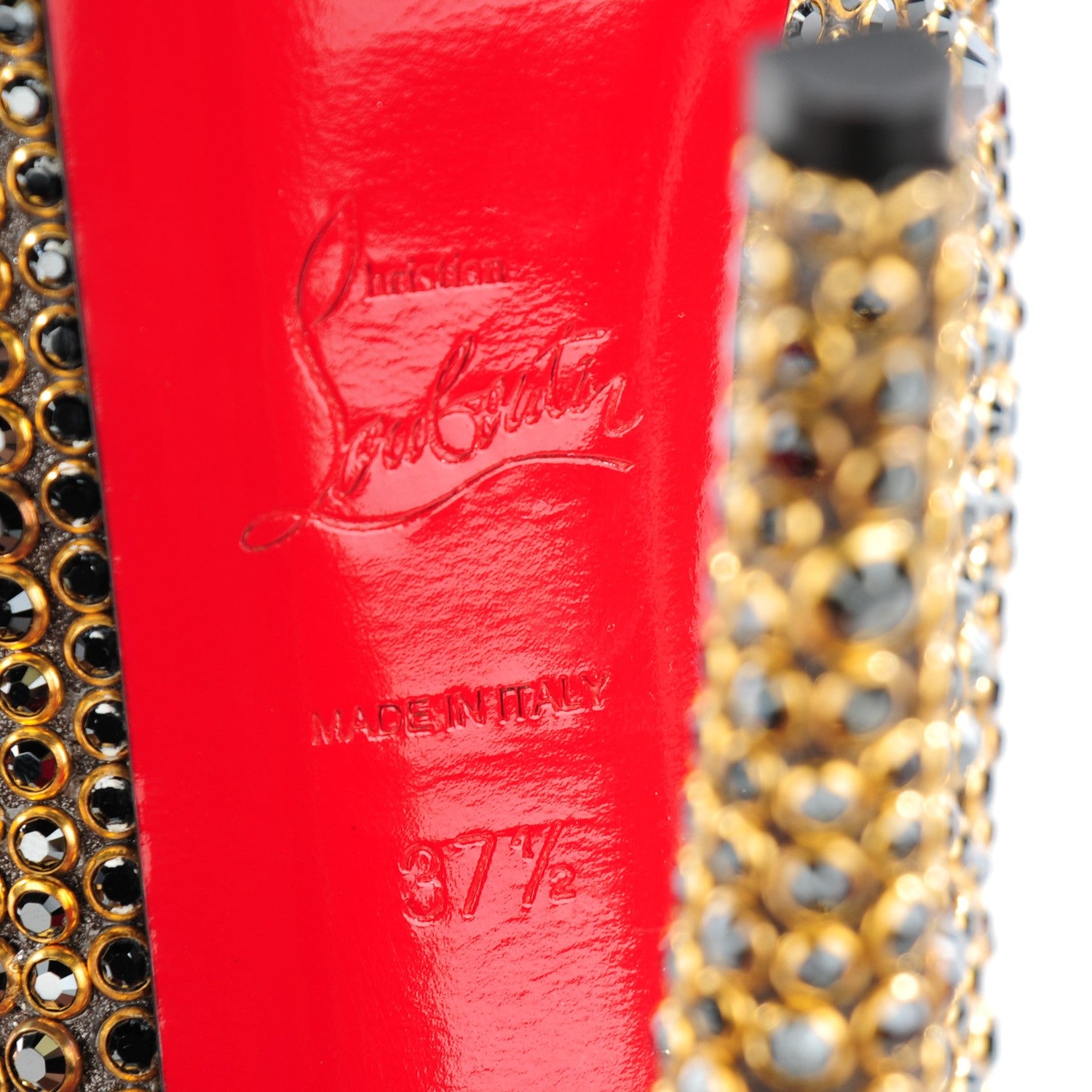 Christian Louboutin Crystal Suede Burma Daffodile Strass 160 Pumps 37.5 Hematite Gold 6 of 7