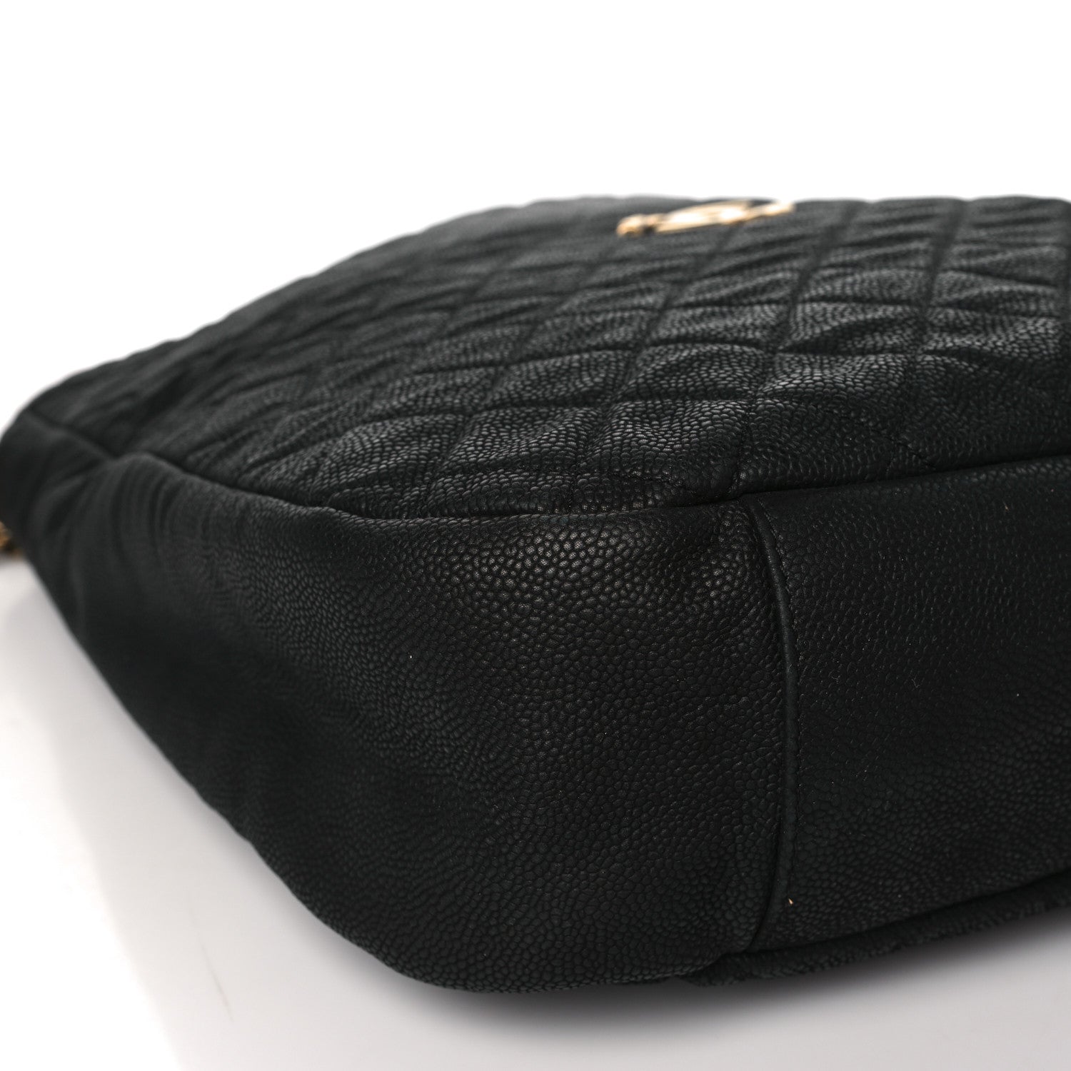 Chanel Iridescent Caviar Quilted Country Chic Hobo Black 8 of 9