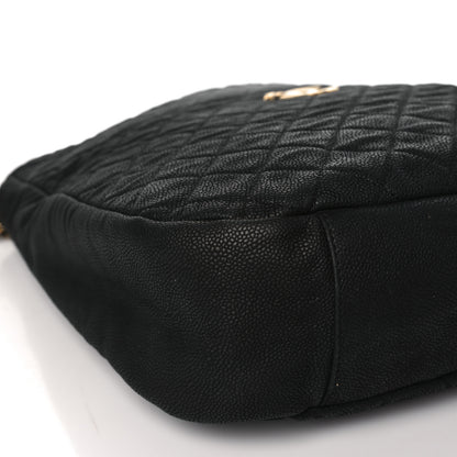 Chanel Iridescent Caviar Quilted Country Chic Hobo Black 8 of 9