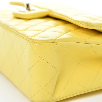 Chanel Lambskin Quilted Medium Double Flap Yellow 9 of 17
