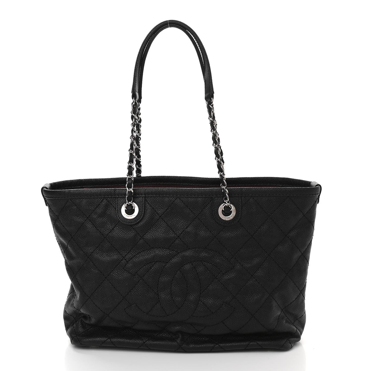 Chanel Grained Calfskin Quilted Small Daily Shopping Tote Black 3 of 13
