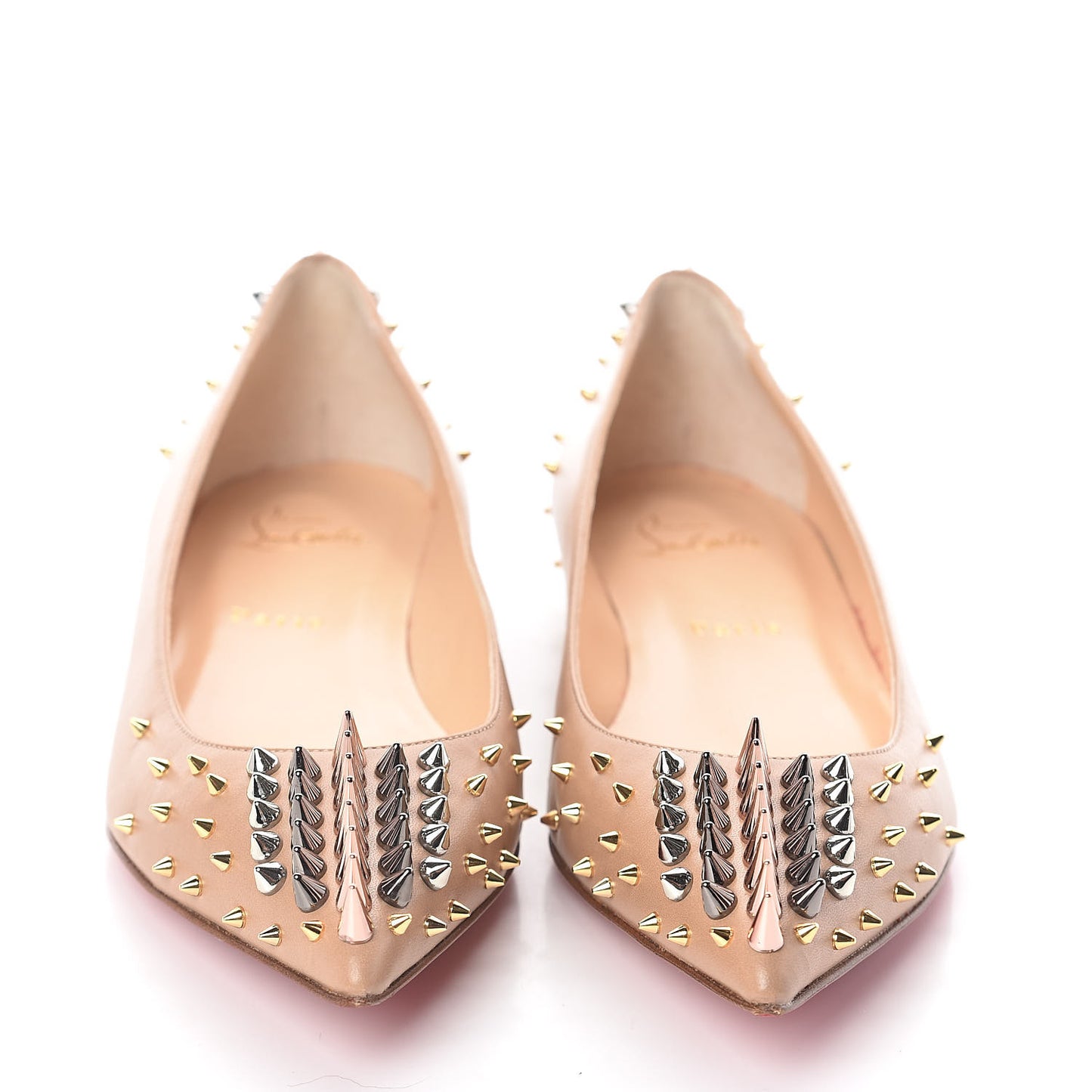 Nappa Goldoflat Spikes Flats 39 Nude
