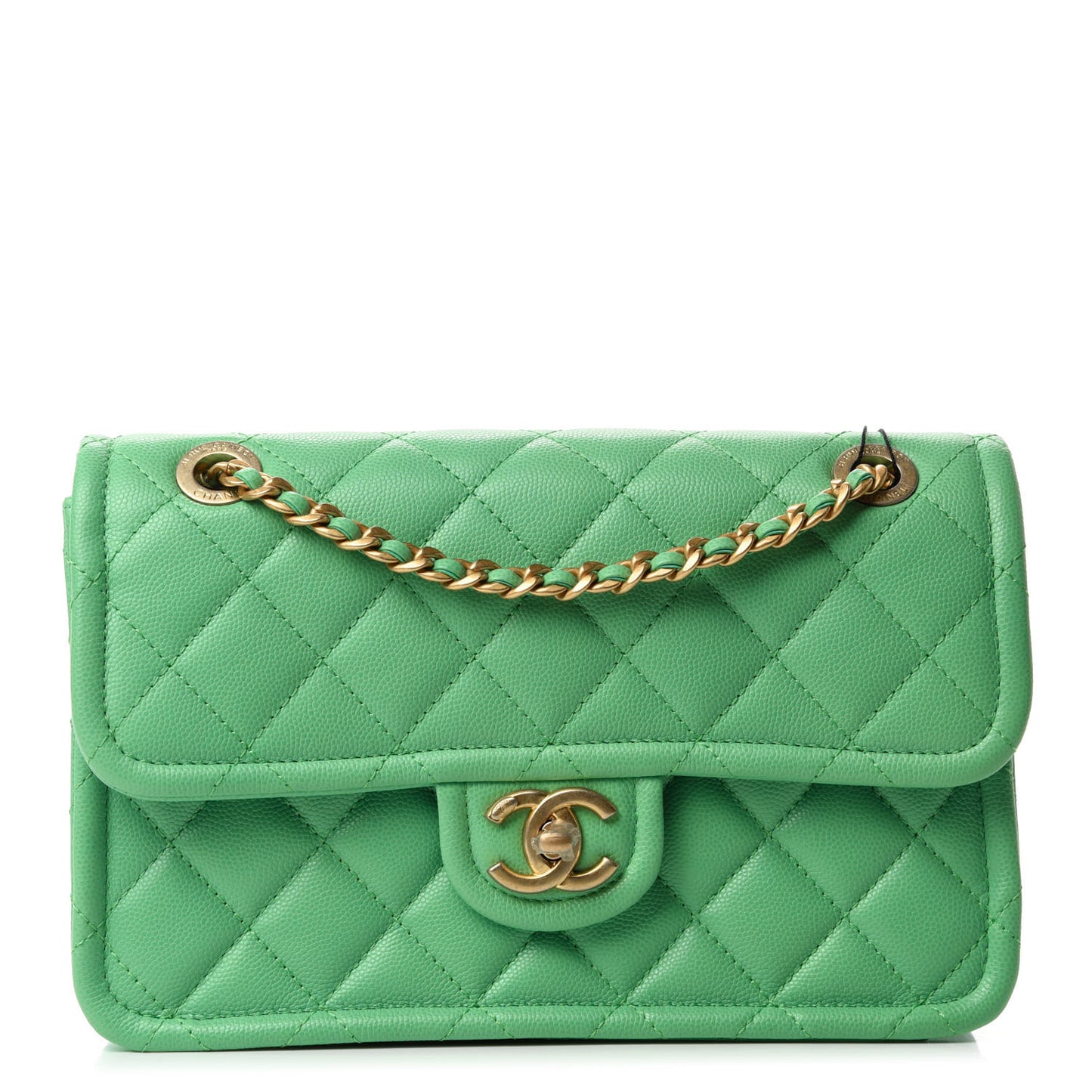 Caviar Quilted Medium Sweet Classic Flap Green