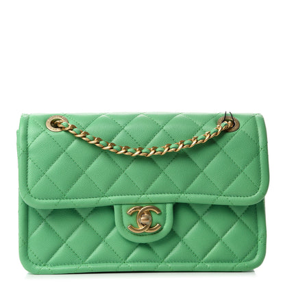 Chanel Caviar Quilted Medium Sweet Classic Flap Green 1 of 11
