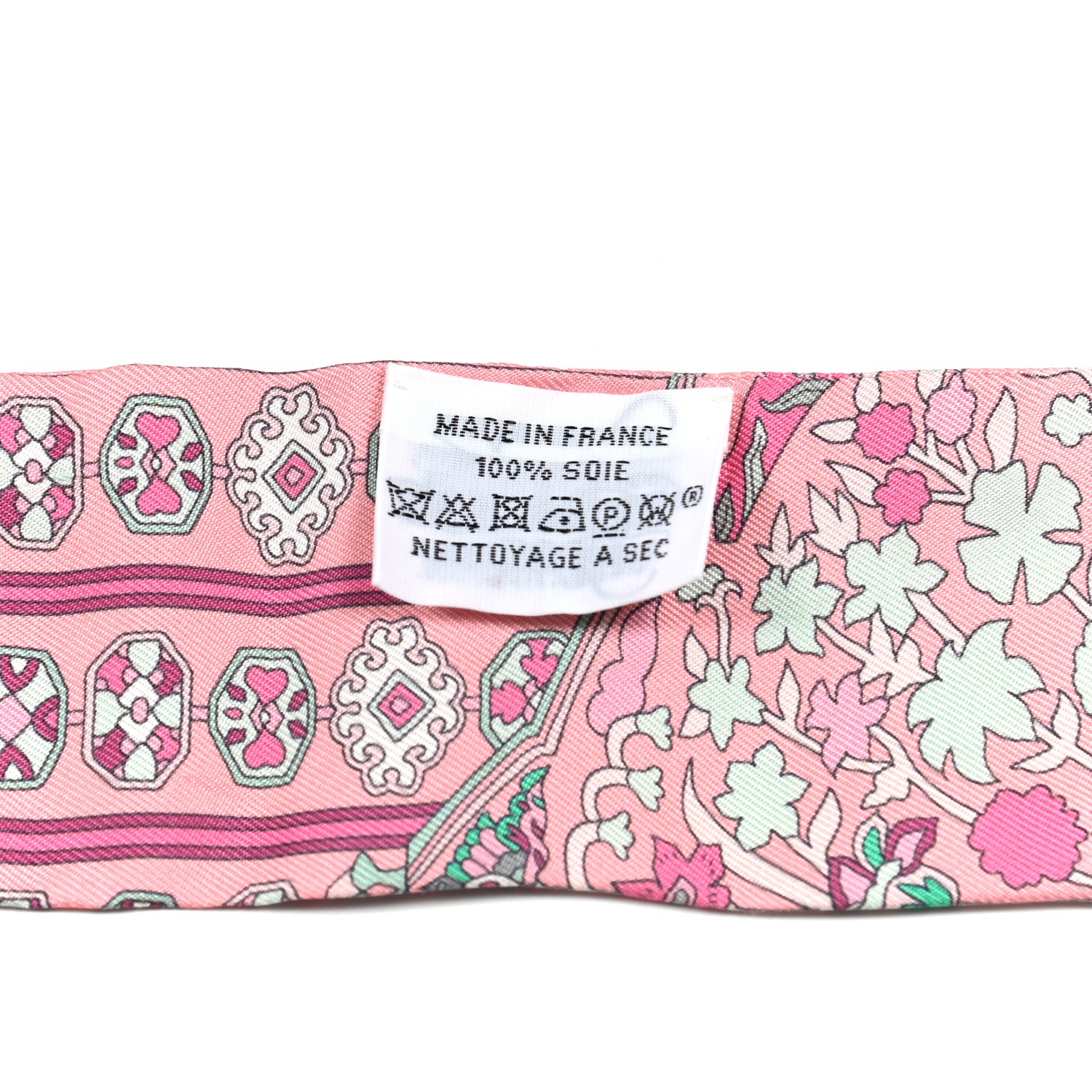 Hermes Silk Tapis Persans Twilly Rose Vert De Eau Creme 2 of 4