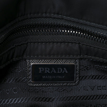 Prada Tessuto Nylon Saffiano Large Double Snap Buckle Messenger Bag Black 6 of 10