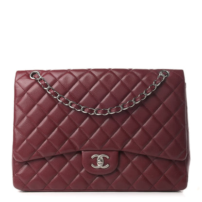 Chanel Caviar Quilted Maxi Single Flap Dark Red 1 of 6