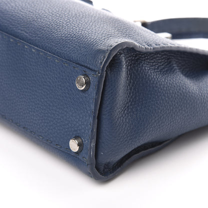 Fendi Cuoio Romano Selleria Bi-Color Medium Peekaboo Iconic Satchel Blue Latte 10 of 11