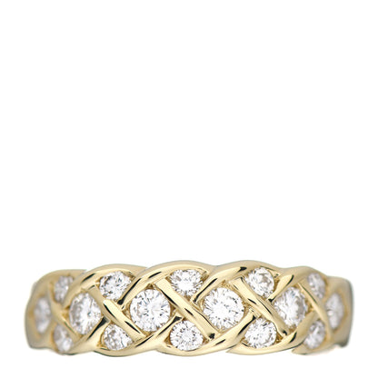 Tiffany 18K Yellow Gold Diamond Woven Band Ring 53 6.5 1 of 6