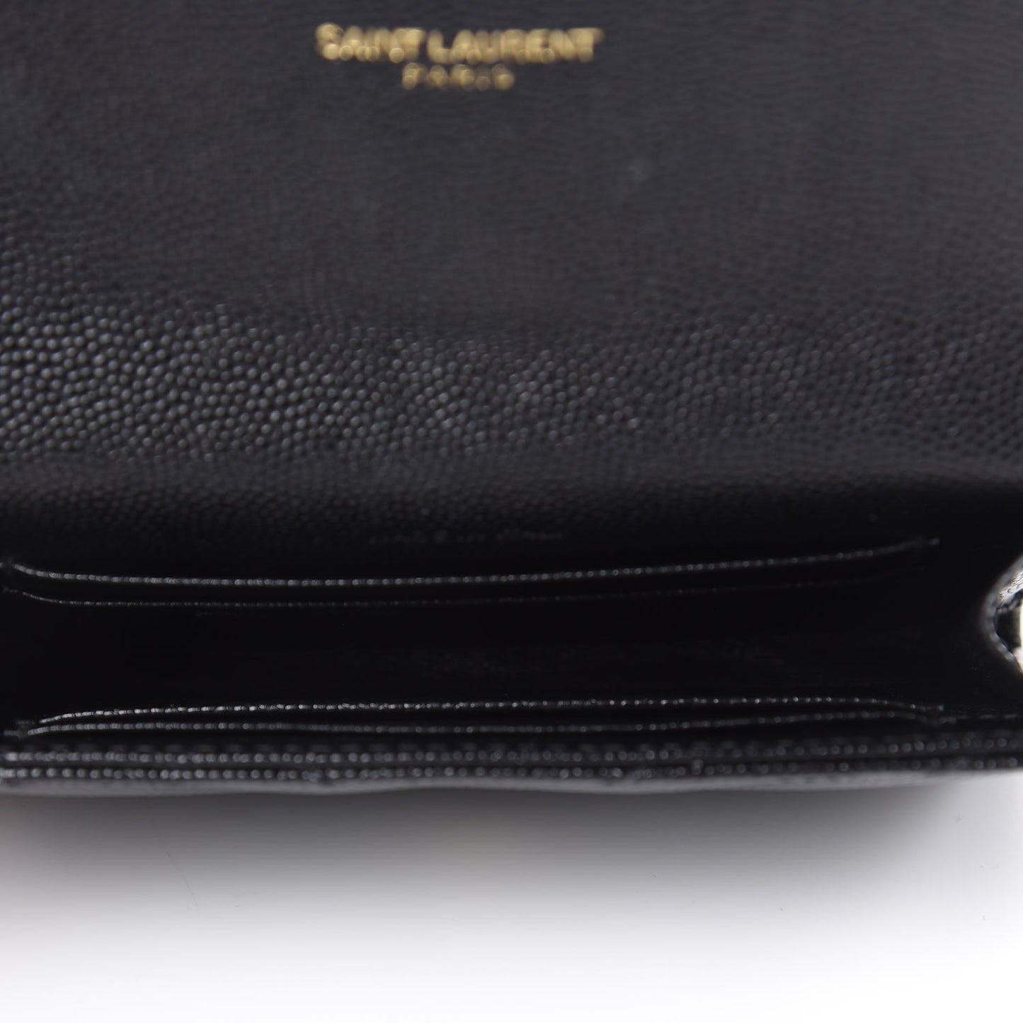 Grain De Poudre Matelasse Chevron Small Monogram Envelope Wallet Black