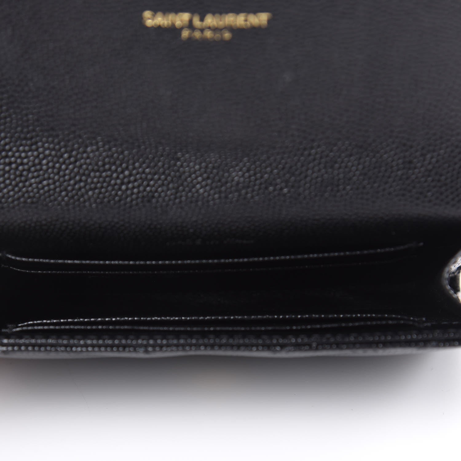 Saint Laurent Grain De Poudre Matelasse Chevron Small Monogram Envelope Wallet Black 5 of 7