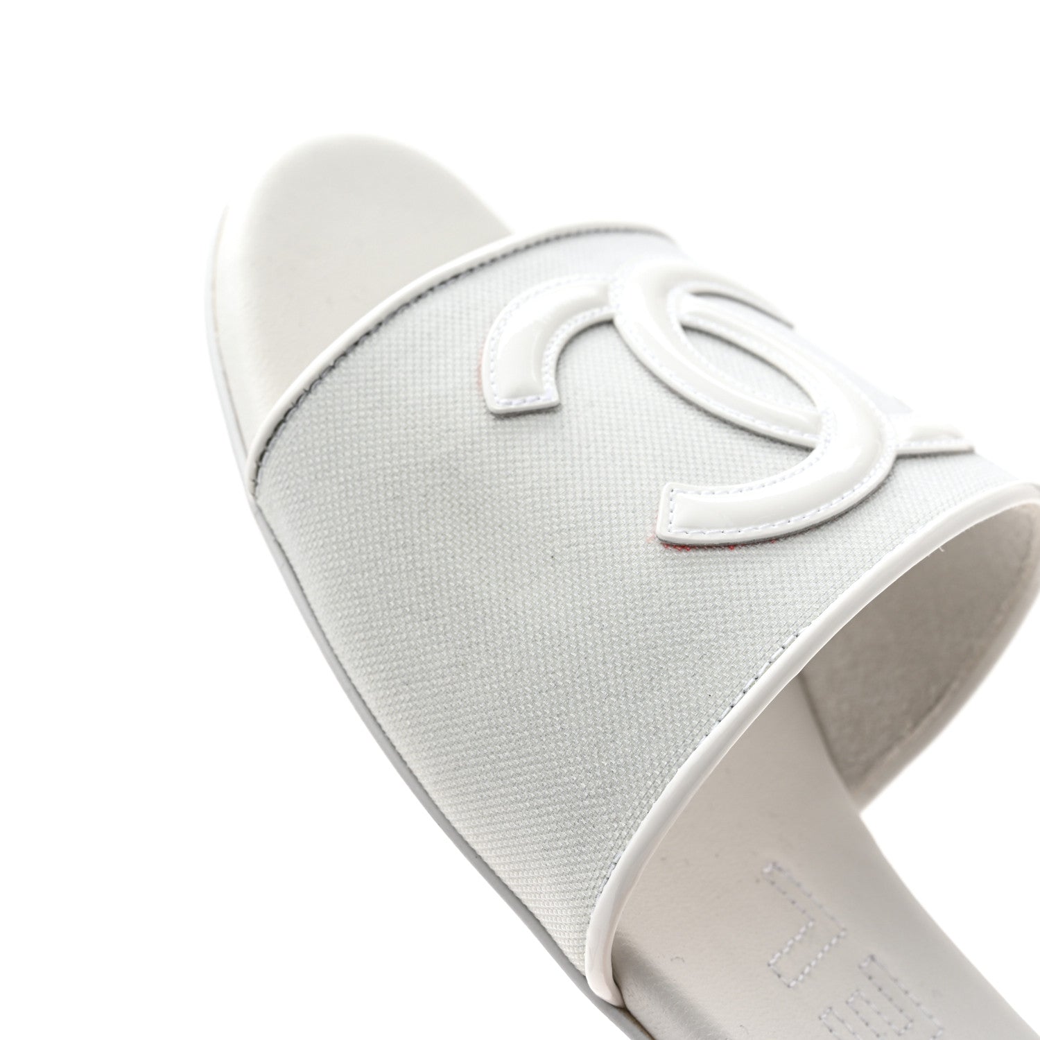 Chanel Mesh Patent Calfskin CC Mules 37 White 10 of 12