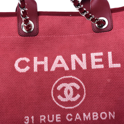 Chanel Canvas Medium Deauville Tote Red 10 of 11
