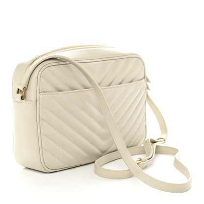 Saint Laurent Calfskin Matelasse Monogram Lou Camera Bag Blanc Vintage 3 of 9