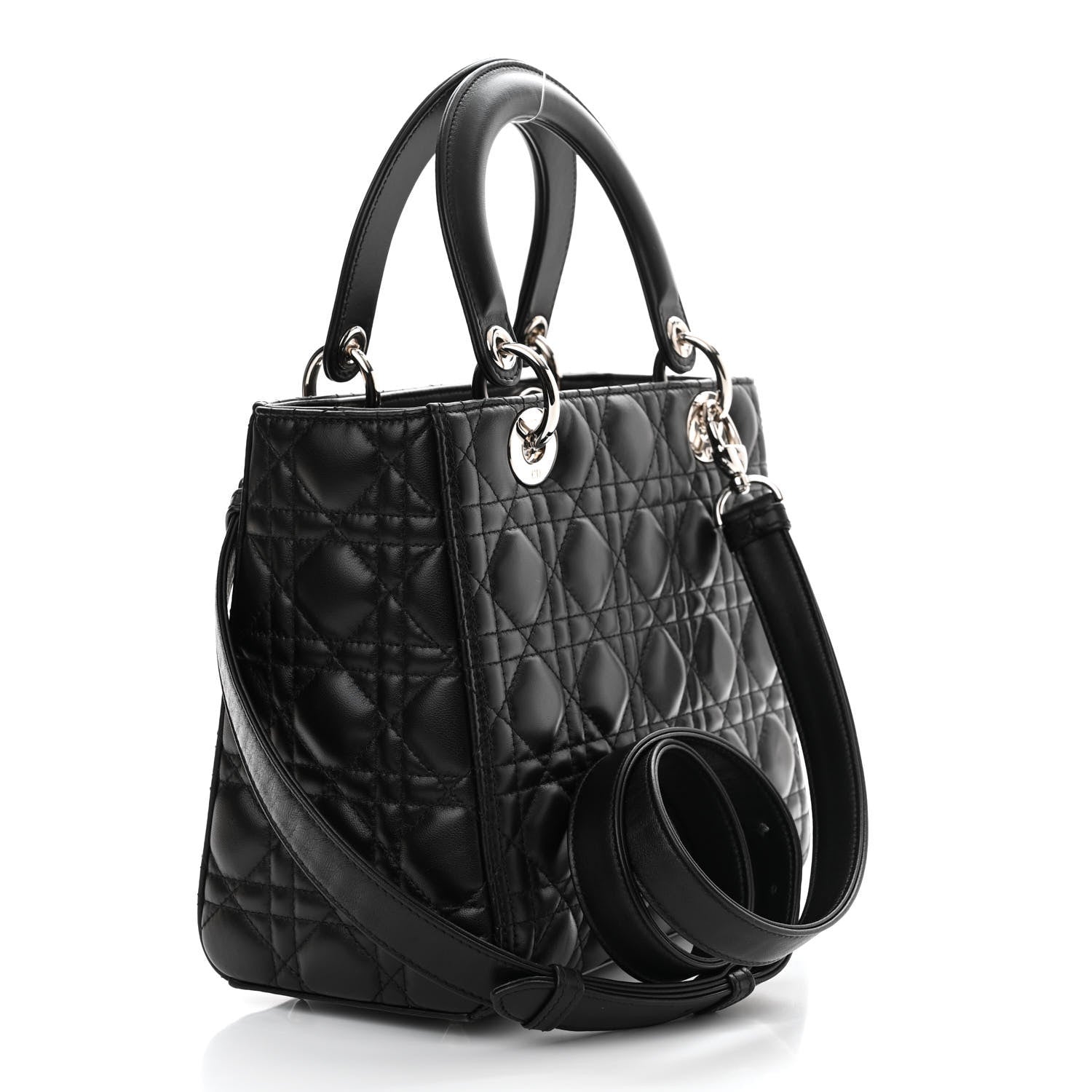 Christian Dior Lambskin Cannage Medium Lady Dior Black 3 of 12