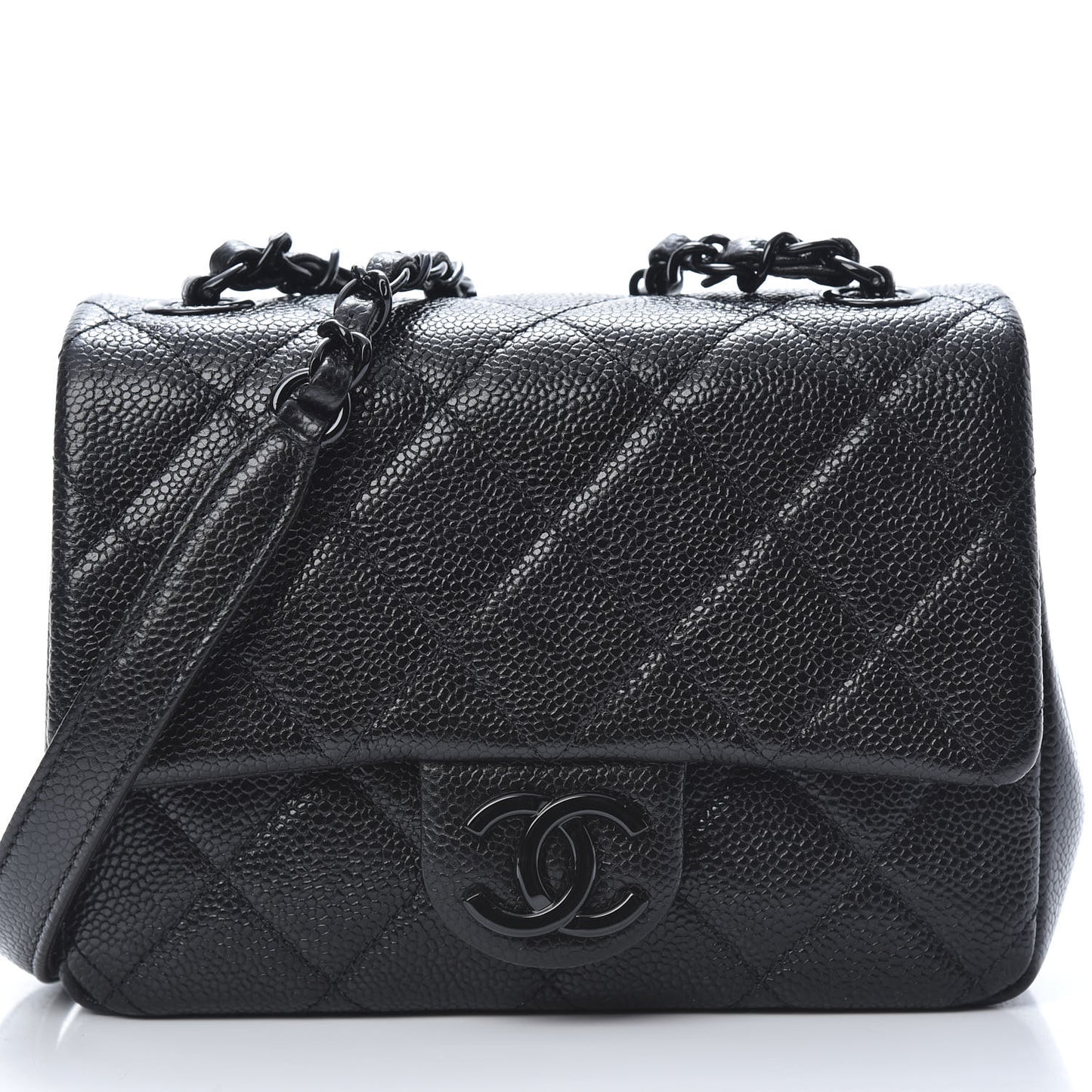 Caviar Quilted Incognito Mini Square Flap Black
