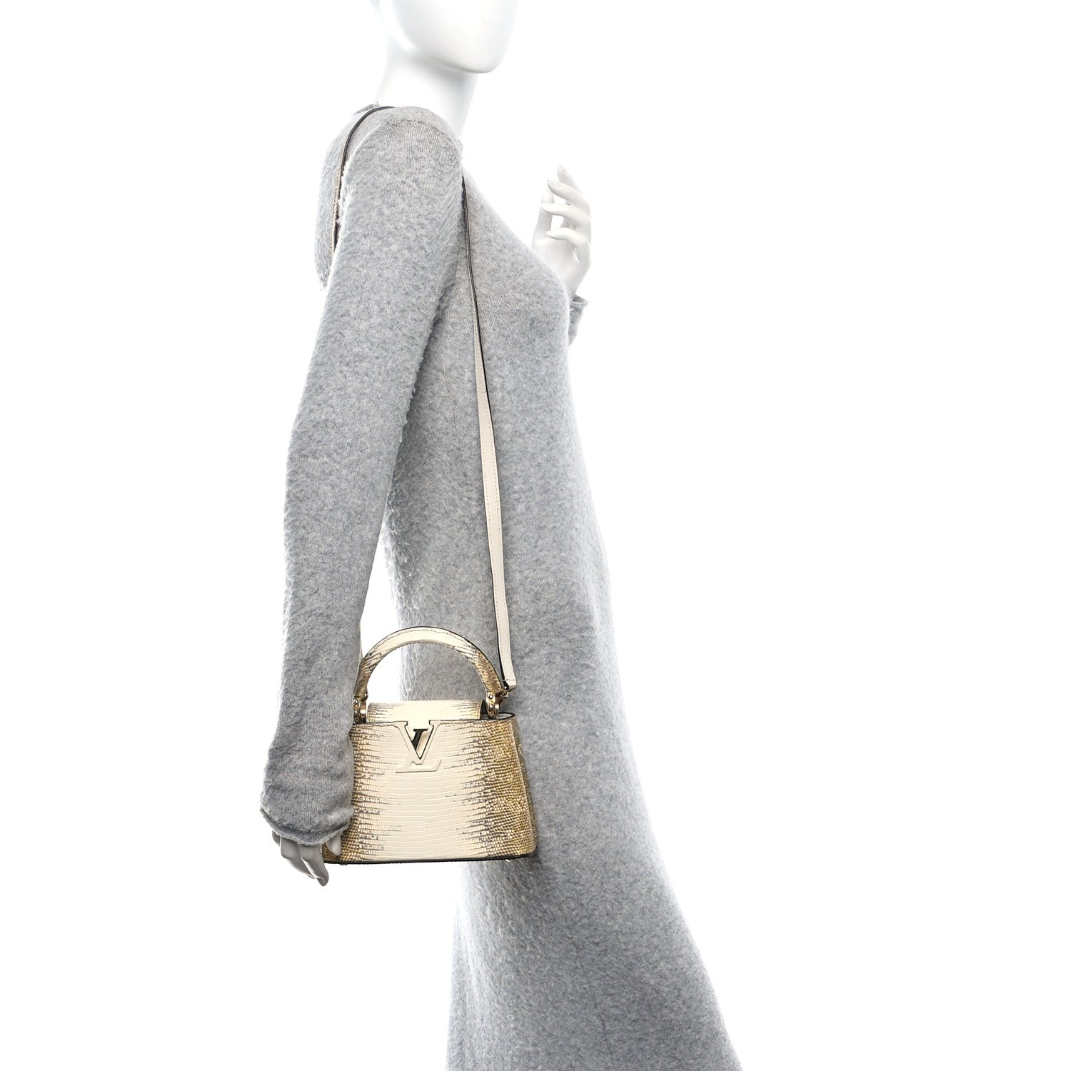 Louis Vuitton Lizard Ombre Capucines Mini Natural 2 of 9
