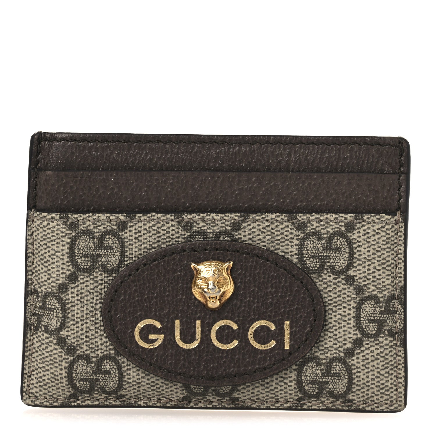 Gucci GG Supreme Monogram Neo Vintage Card Holder Beige Crop New Acero 1 of 8
