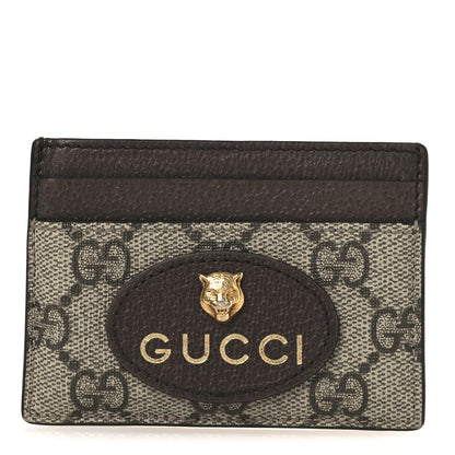Gucci GG Supreme Monogram Neo Vintage Card Holder Beige Crop New Acero 1 of 8
