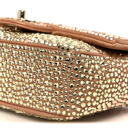 Chanel Suede Calfskin Crystal Mini Flap Pink Golden 11 of 11