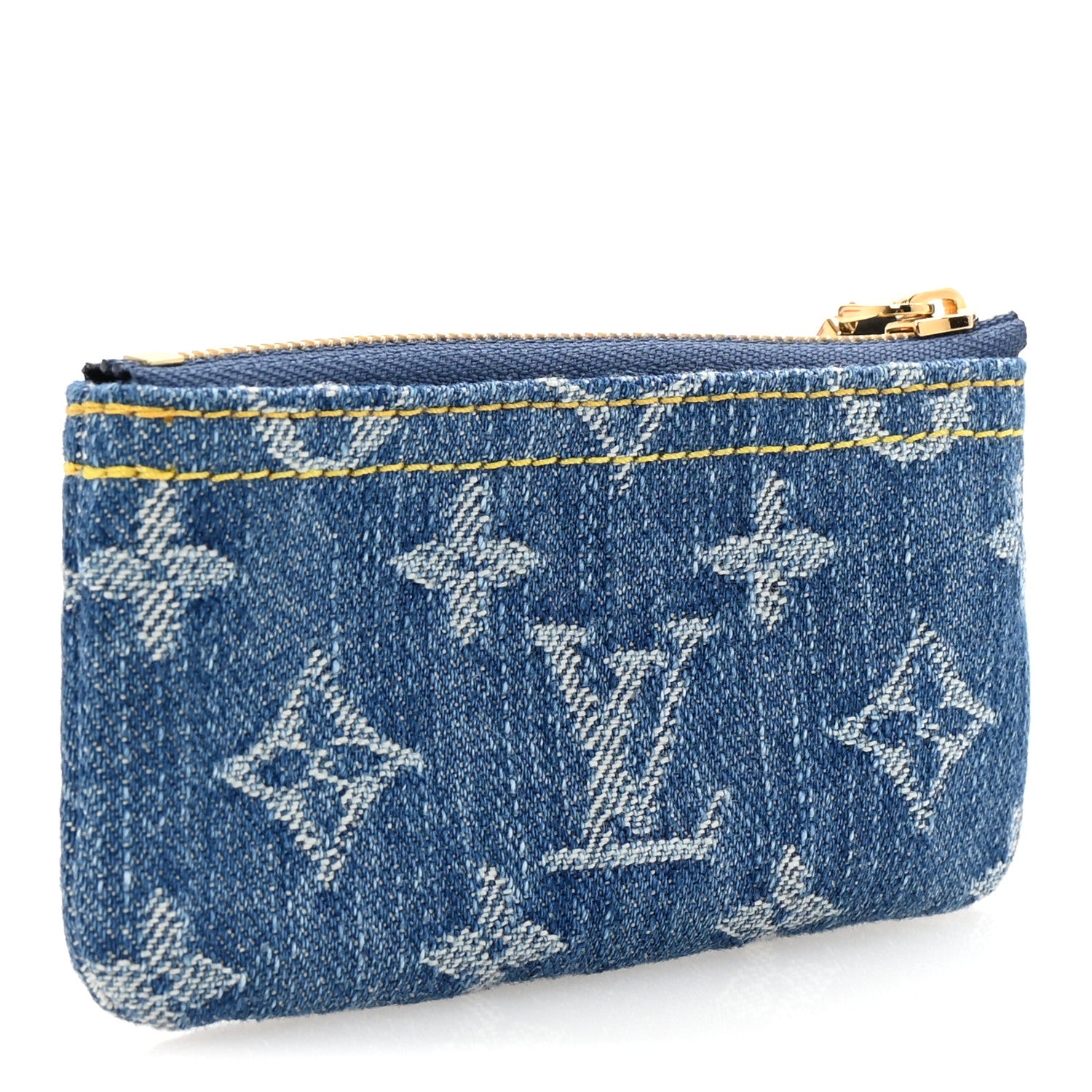 Louis Vuitton Monogram Denim Key Pouch Denim Blue 3 of 7