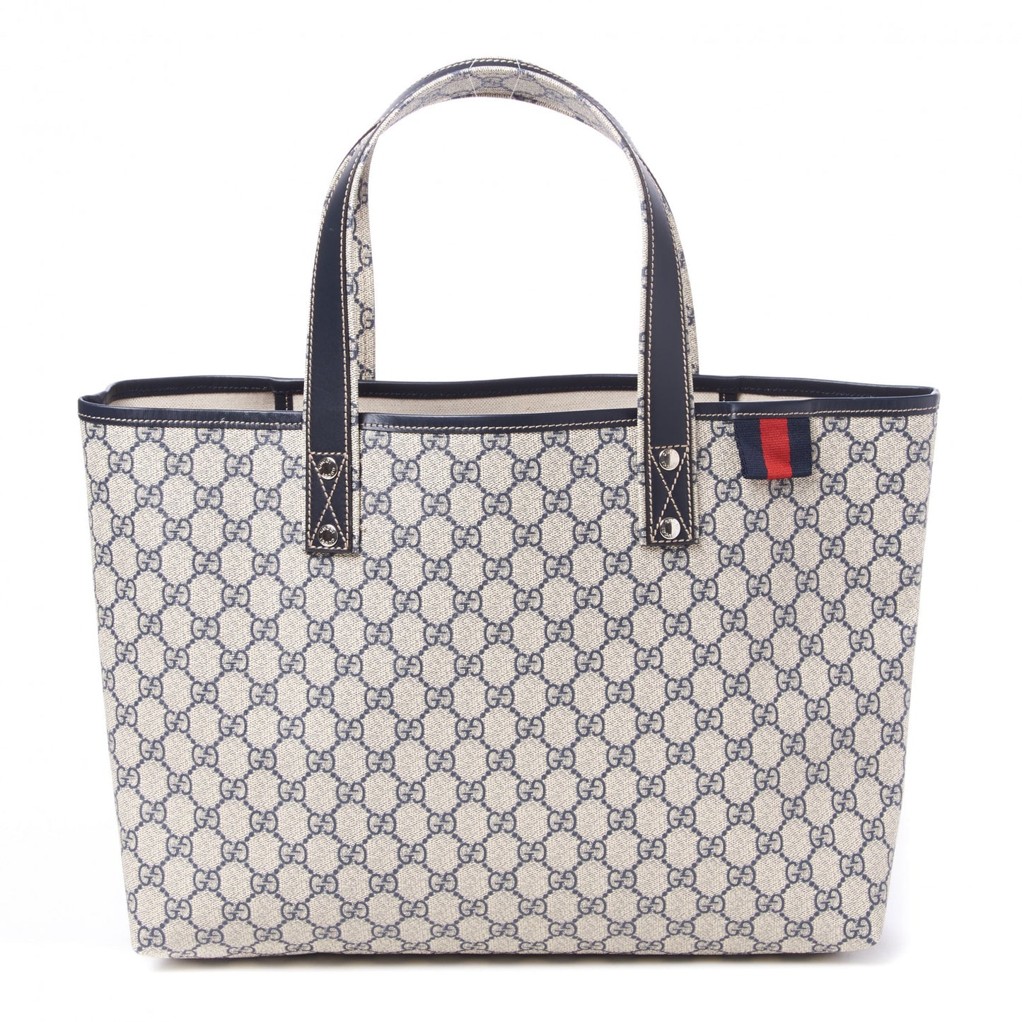 GG Plus Monogram Medium Signature Web Loop Tote Navy