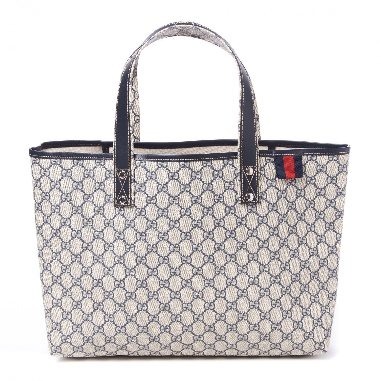 Gucci GG Plus Monogram Medium Signature Web Loop Tote Navy 1 of 8