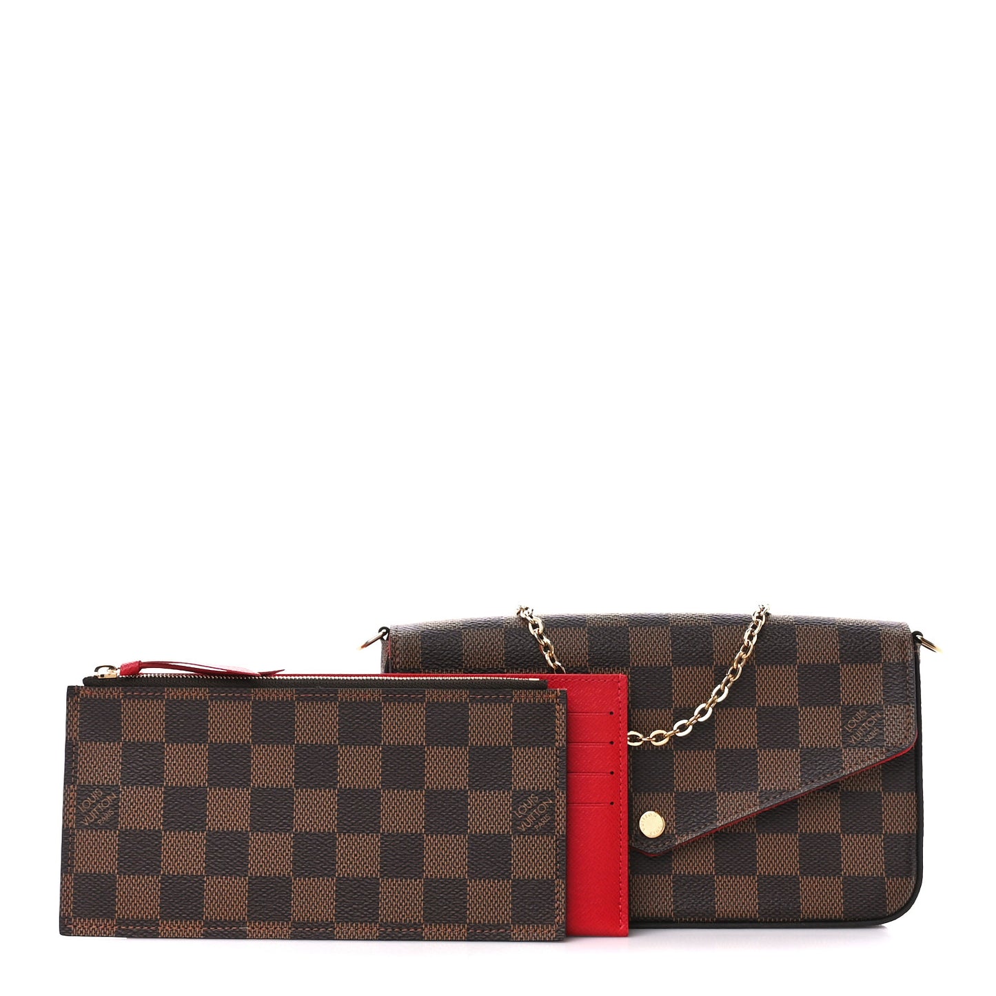 Damier Ebene Pochette Felicie Chain Wallet