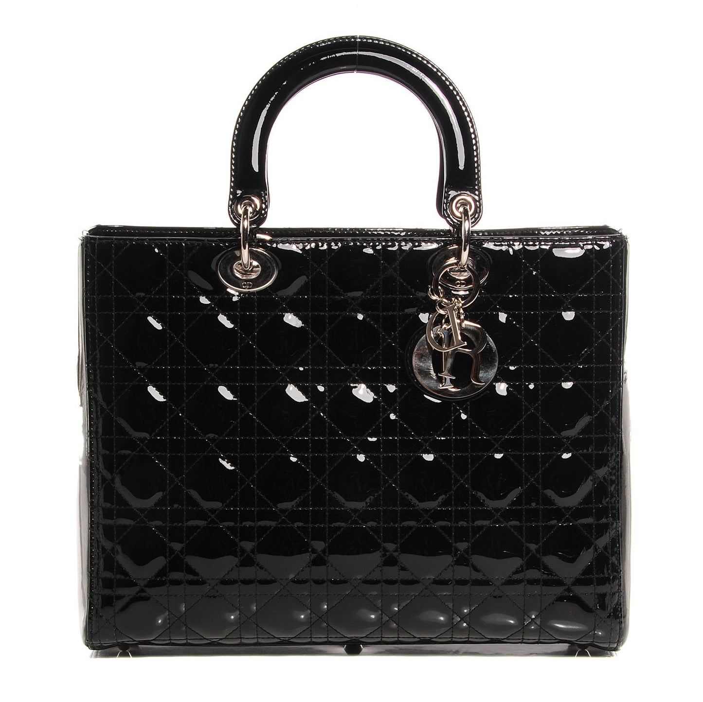 Patent Cannage Large Lady Dior Black