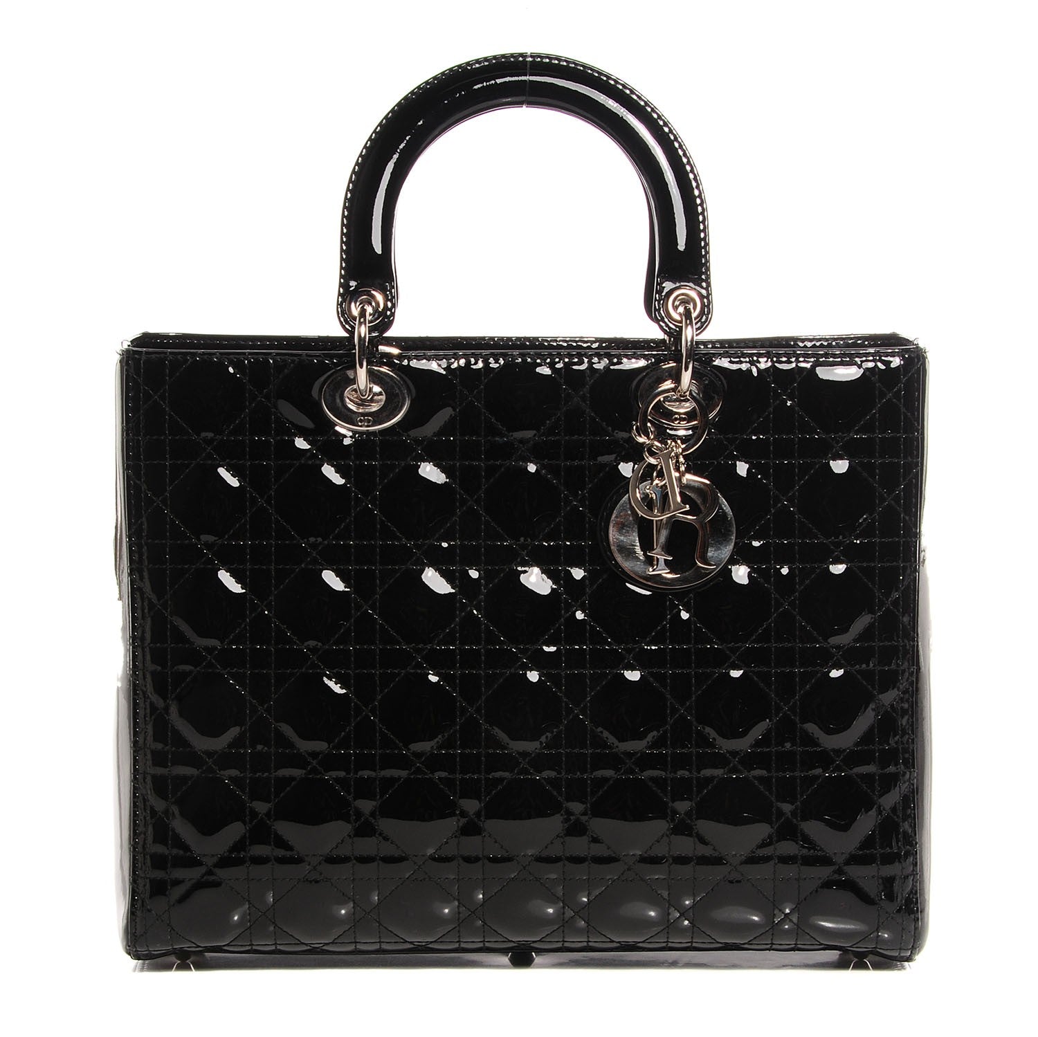 Christian Dior Patent Cannage Large Lady Dior Black 1 of 7