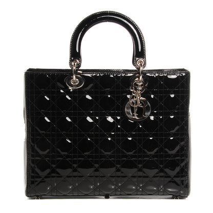 Christian Dior Patent Cannage Large Lady Dior Black 1 of 7