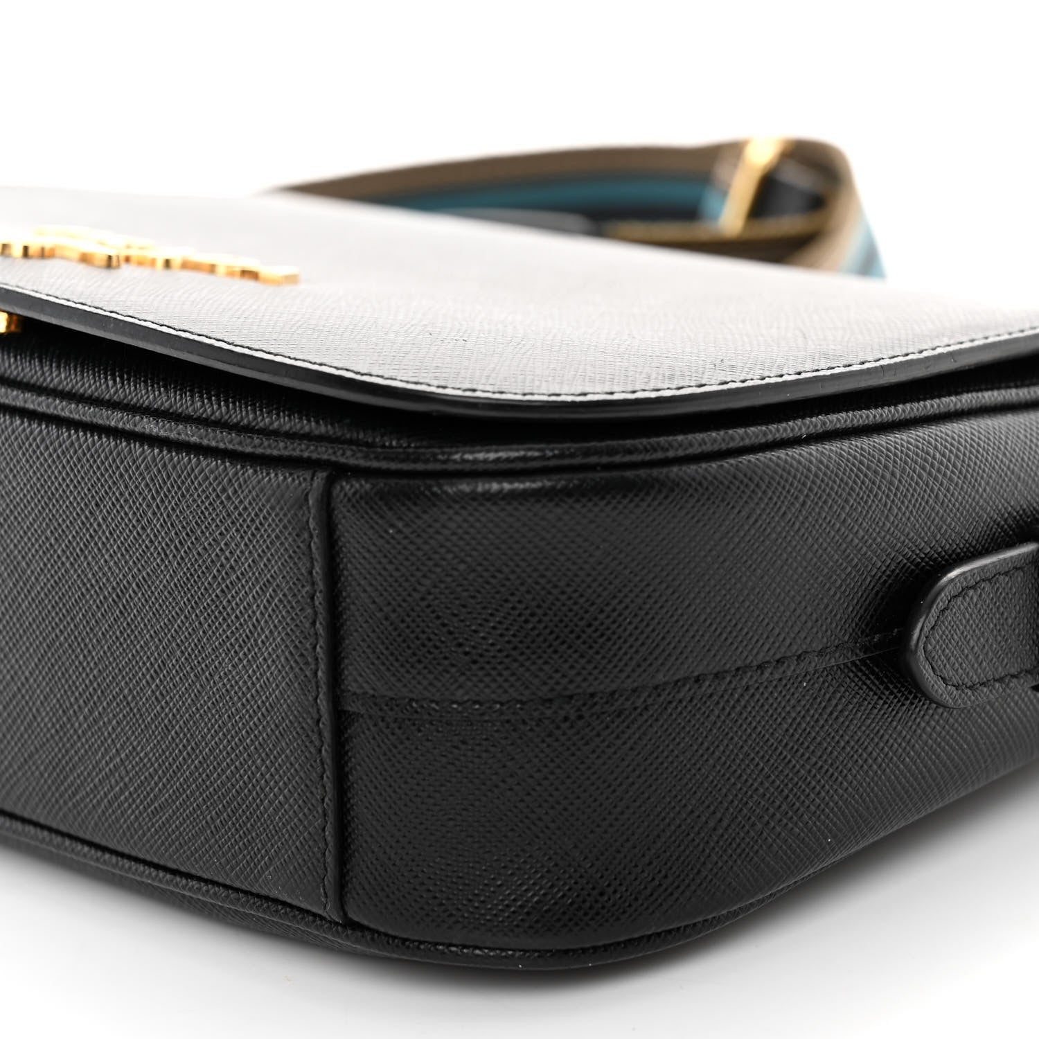 Prada Saffiano Flap Crossbody Black 9 of 12