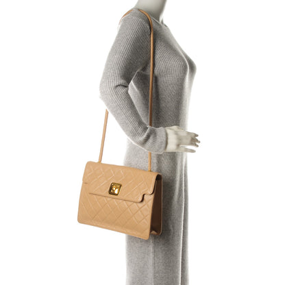 Chanel Lambskin Flap Shoulder Bag Beige 2 of 8