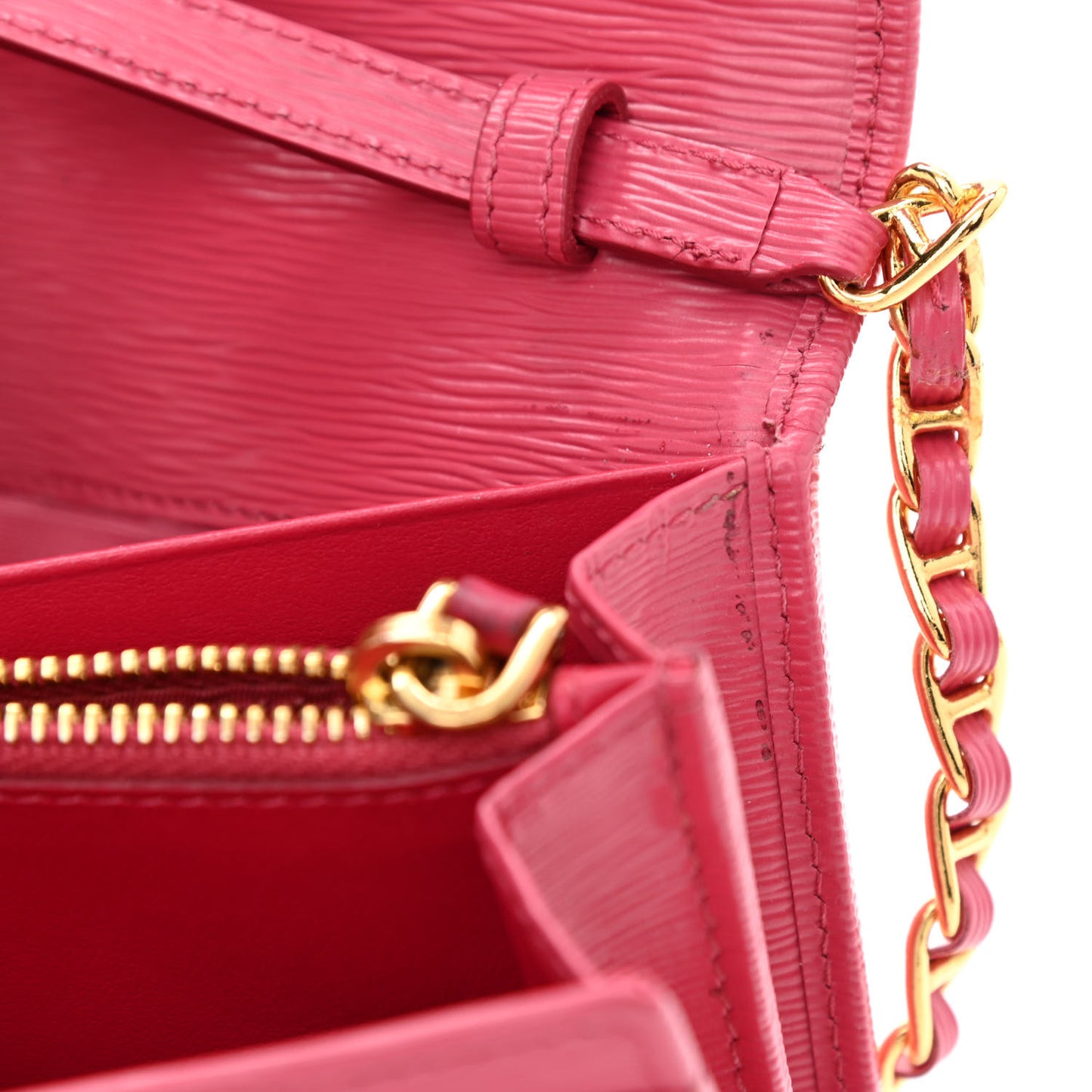 Vitello Move Metal Oro Chain Wallet Peonia