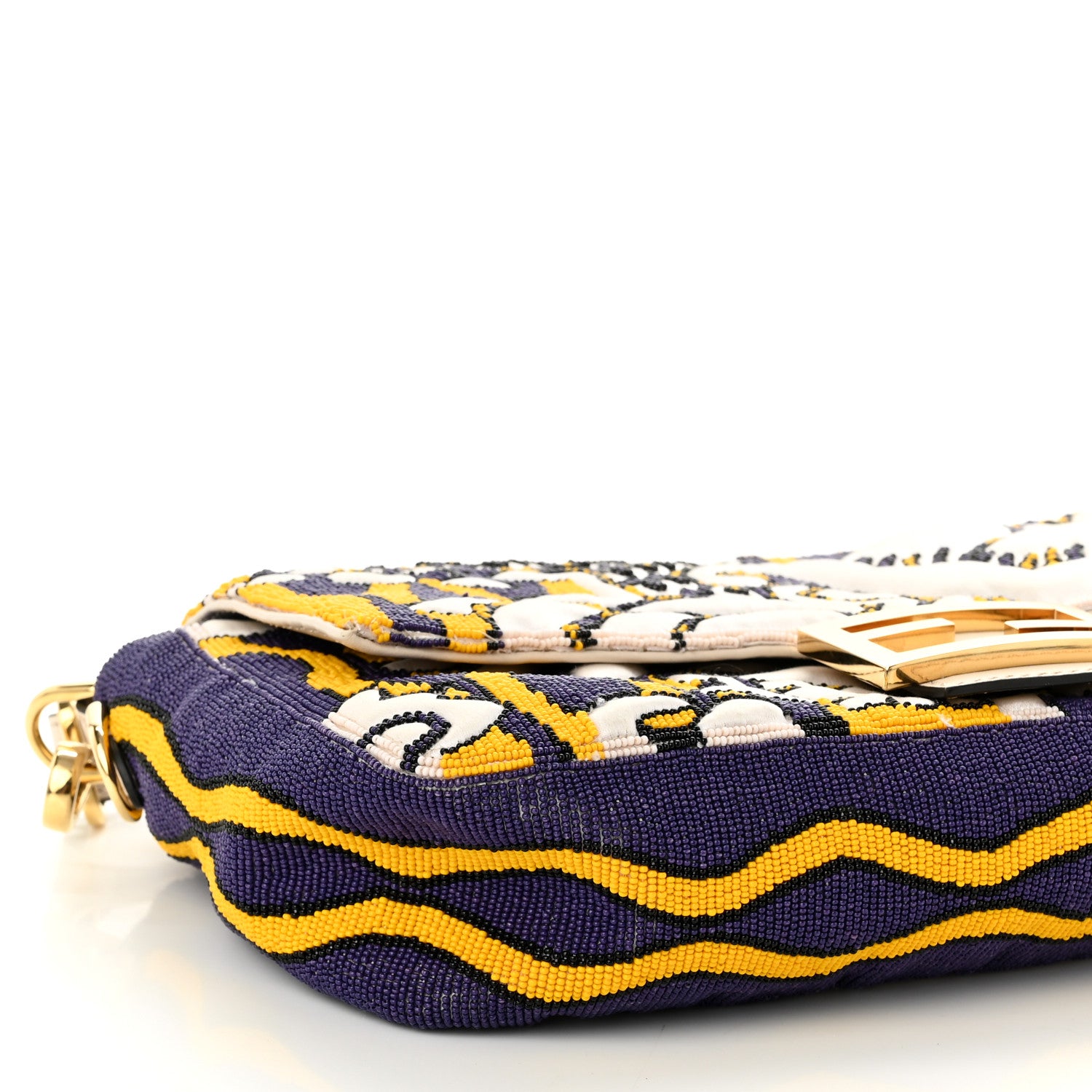 Fendi Satin Beaded Embroidered Baguette Multicolor 8 of 9