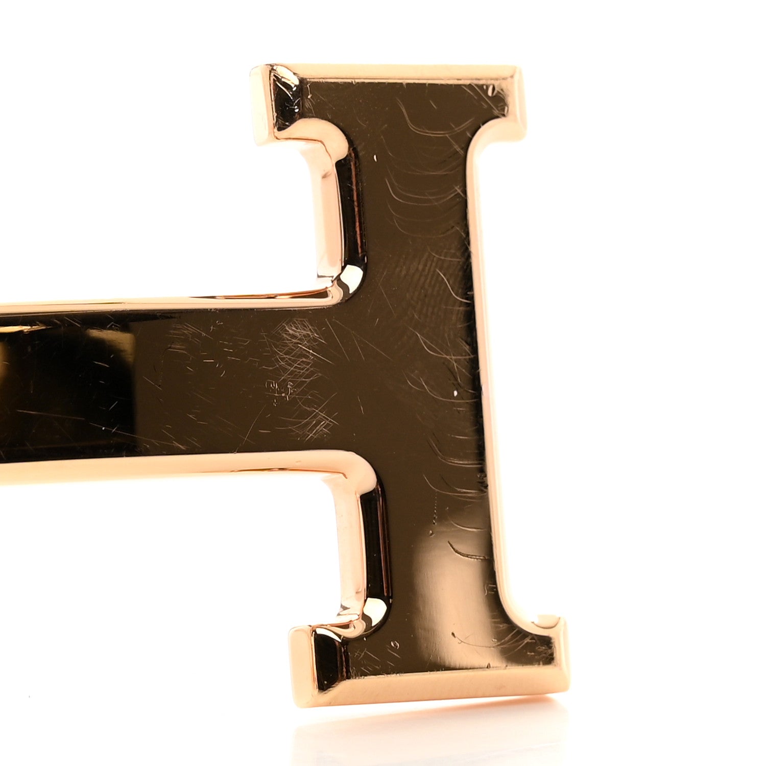 Hermes Brass Rose Gold Plated Polished 32mm H Belt Buckle 4 of 4