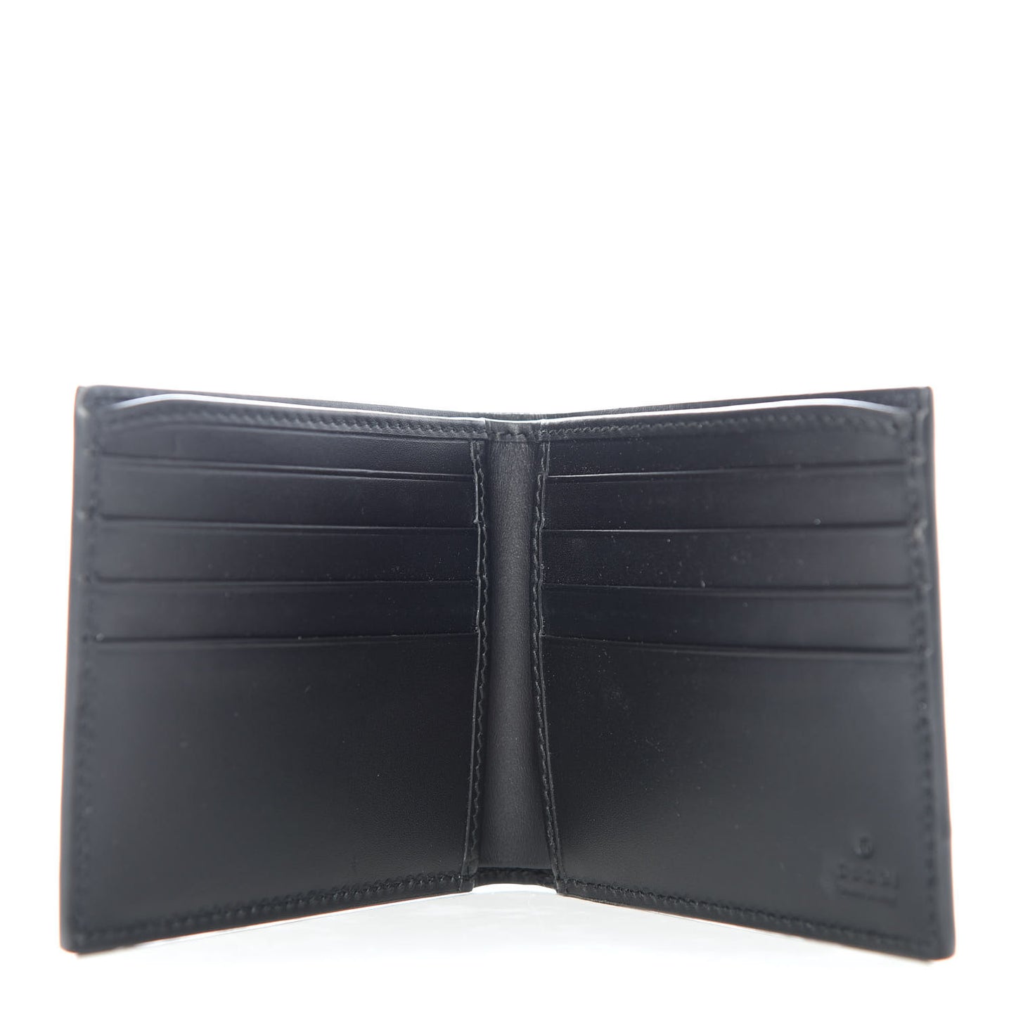 GG Supreme Monogram Selleria Calfskin Web New Web Bi-Fold Wallet Black