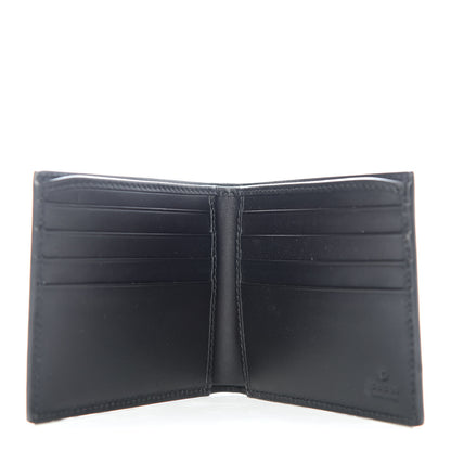 Gucci GG Supreme Monogram Selleria Calfskin Web New Web Bi-Fold Wallet Black 4 of 7