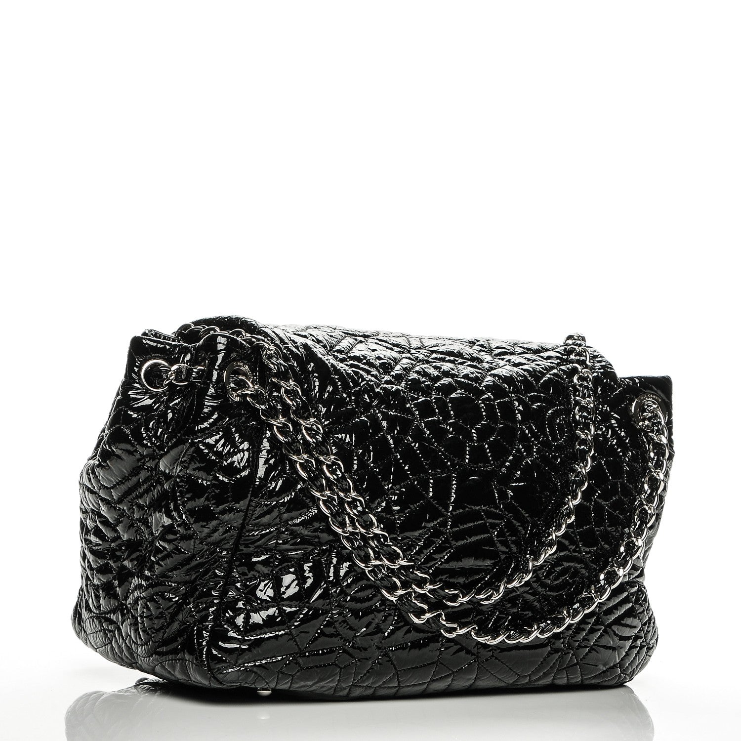 Chanel Vinyl Graphic Edge Accordion Flap Black 3 of 7