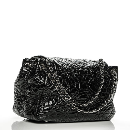 Chanel Vinyl Graphic Edge Accordion Flap Black 3 of 7