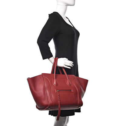 Celine Supple Calfskin Medium Phantom Luggage Red 2 of 10