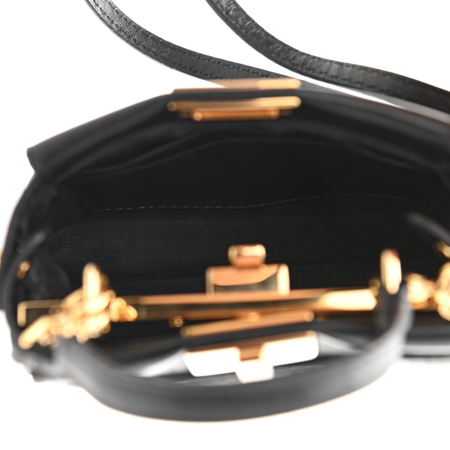 Fendi Nappa Micro Peekaboo Iconic Satchel Black 5 of 9