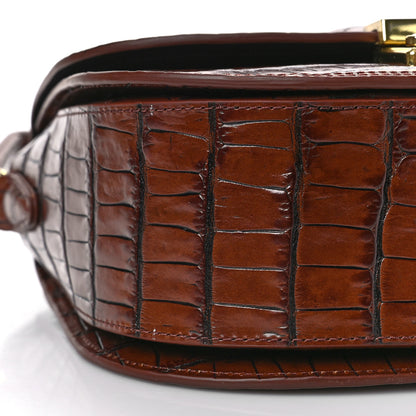 3.1 Phillip Lim Calfskin Crocodile Embossed Pashli Saddle Belt Bag Cognac 8 of 10