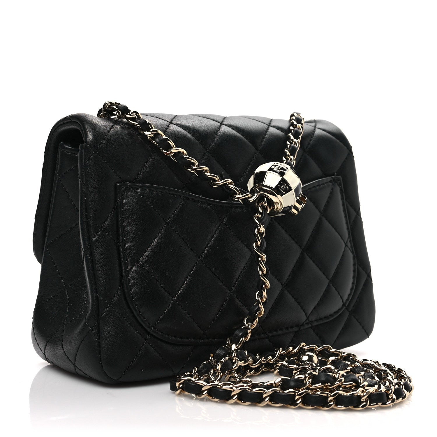 Chanel Lambskin Quilted Enamel Mini Pearl Crush Flap Black 3 of 8