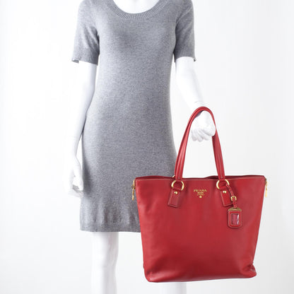 Prada Vitello Daino Tote Fuoco 2 of 12