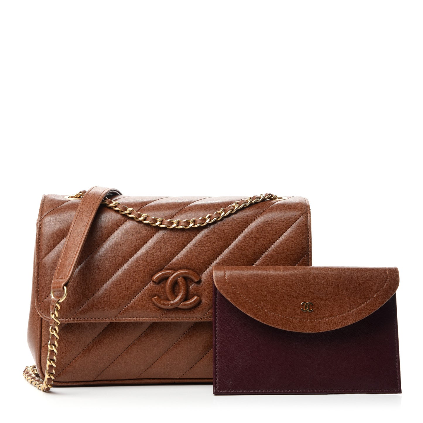 Lambskin Quilted Jumbo Coco Vintage Flap Brown