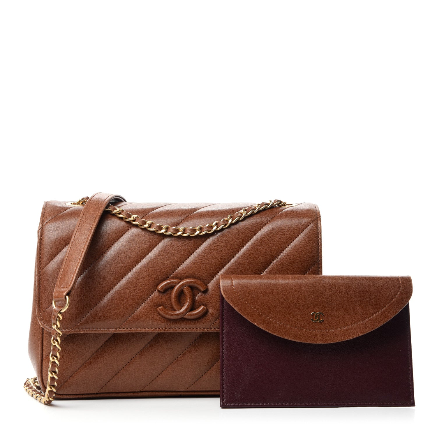 Chanel Lambskin Quilted Jumbo Coco Vintage Flap Brown 4 of 13