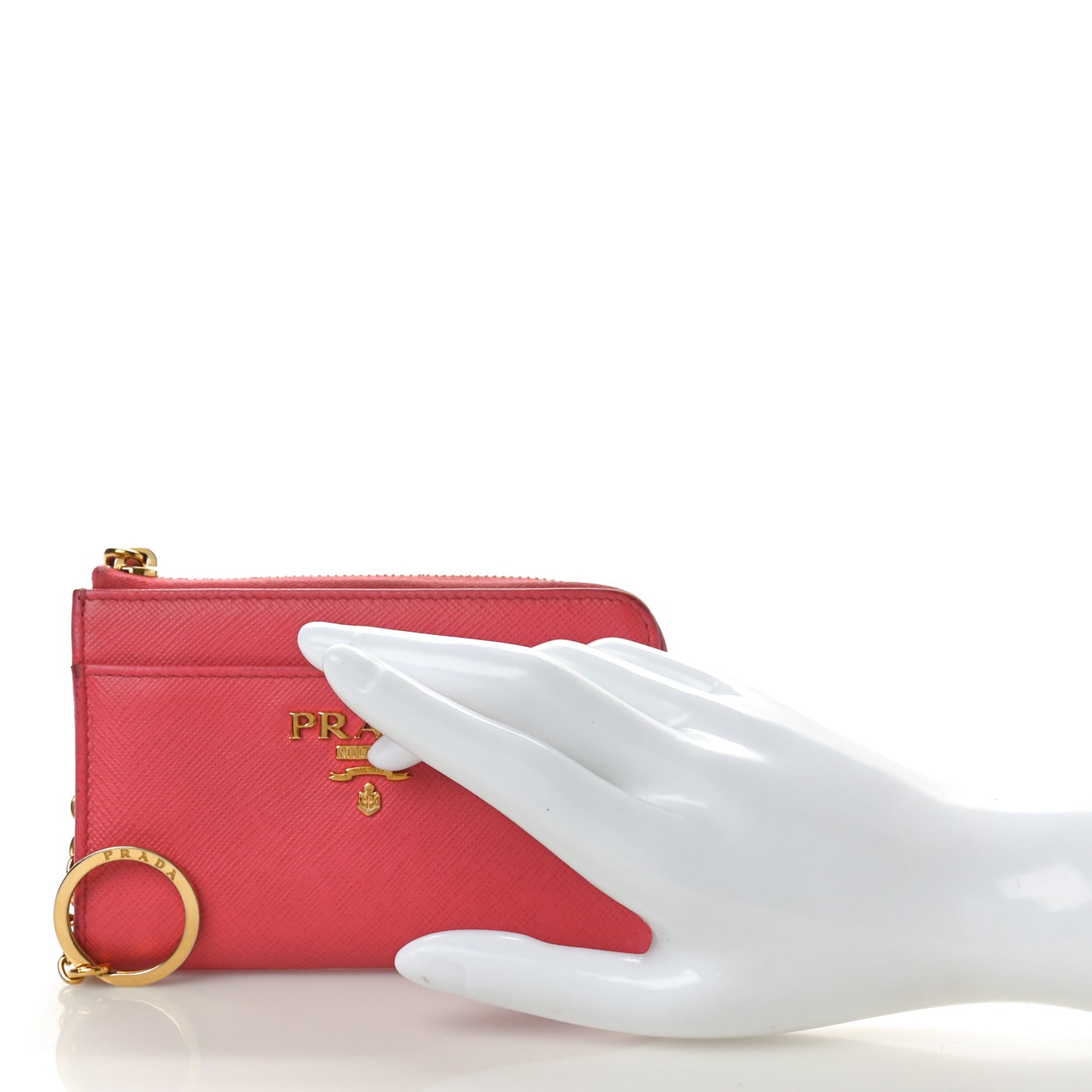 Saffiano Metal Zip Around Key Holder Peonia