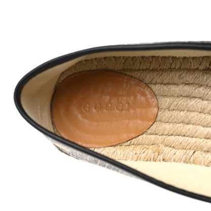 Gucci GG Supreme Monogram Bees Espadrille Flats 38.5 Beige Ebony Oro Black 7 of 9